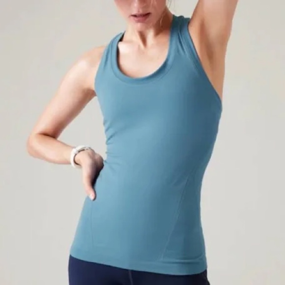 Athleta Teal Blue Momentum Razorback Tank Top